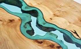 Beautifully Carved Table Inspired By Rivers And Lakes