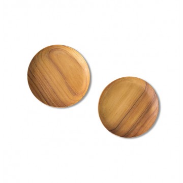 Teak Wood Handmade Round Plates