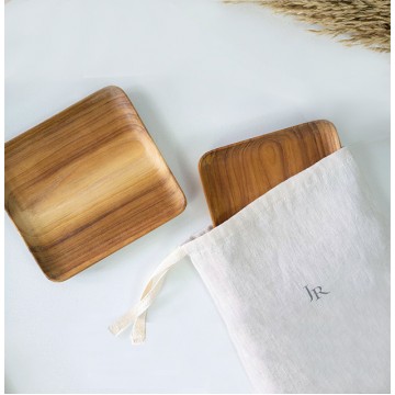 Teak Wood Handmade Square Plates