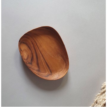 Teak Wood Handmade Medium Plates