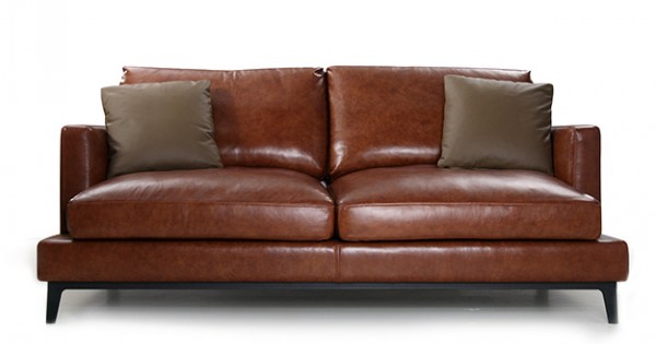 griffith leather sofa navy
